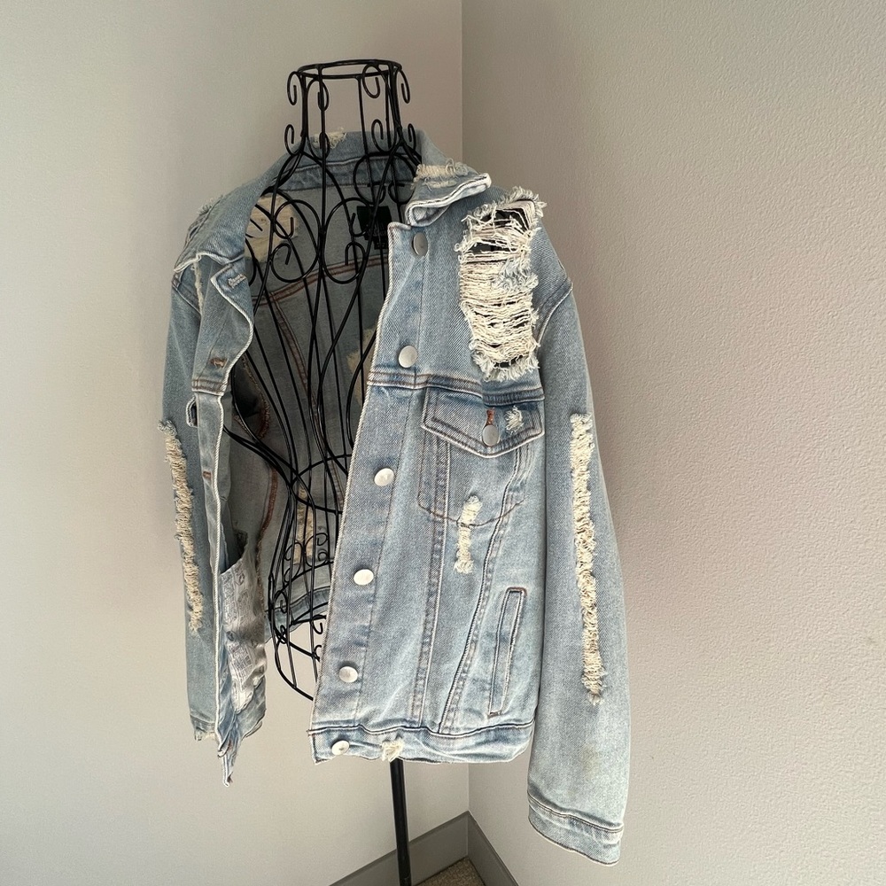 Distressed Jean Jacket - Picture 2 of 7
